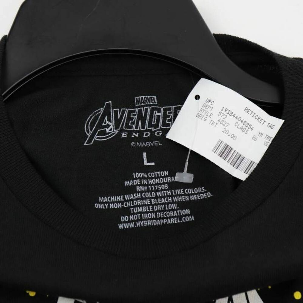 Avengers Endgame Mens Marvel Graphic T-Shirt Black Long Sleeve 100% Cotton L New - Picture 7 of 7